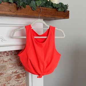 GAP Fit Bright Coral Cropped Tank with Built-in Bra. Size XL